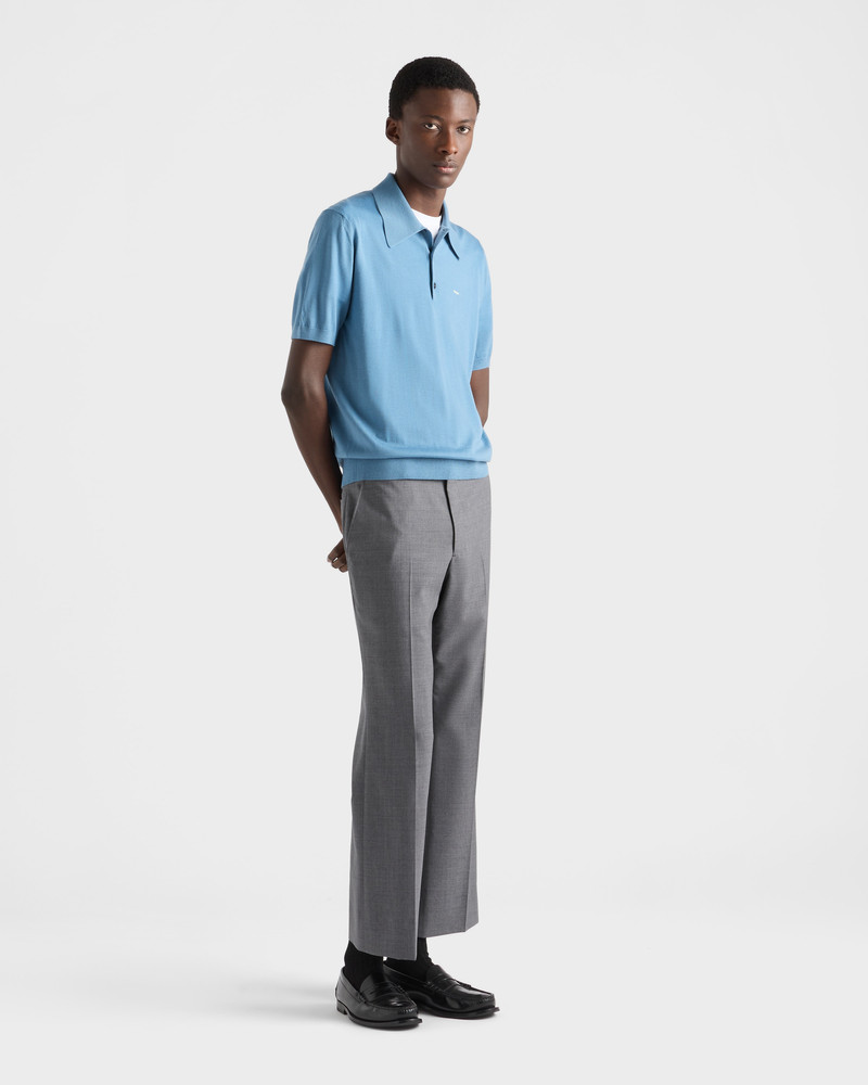 Prada Superfine wool polo shirt outlook