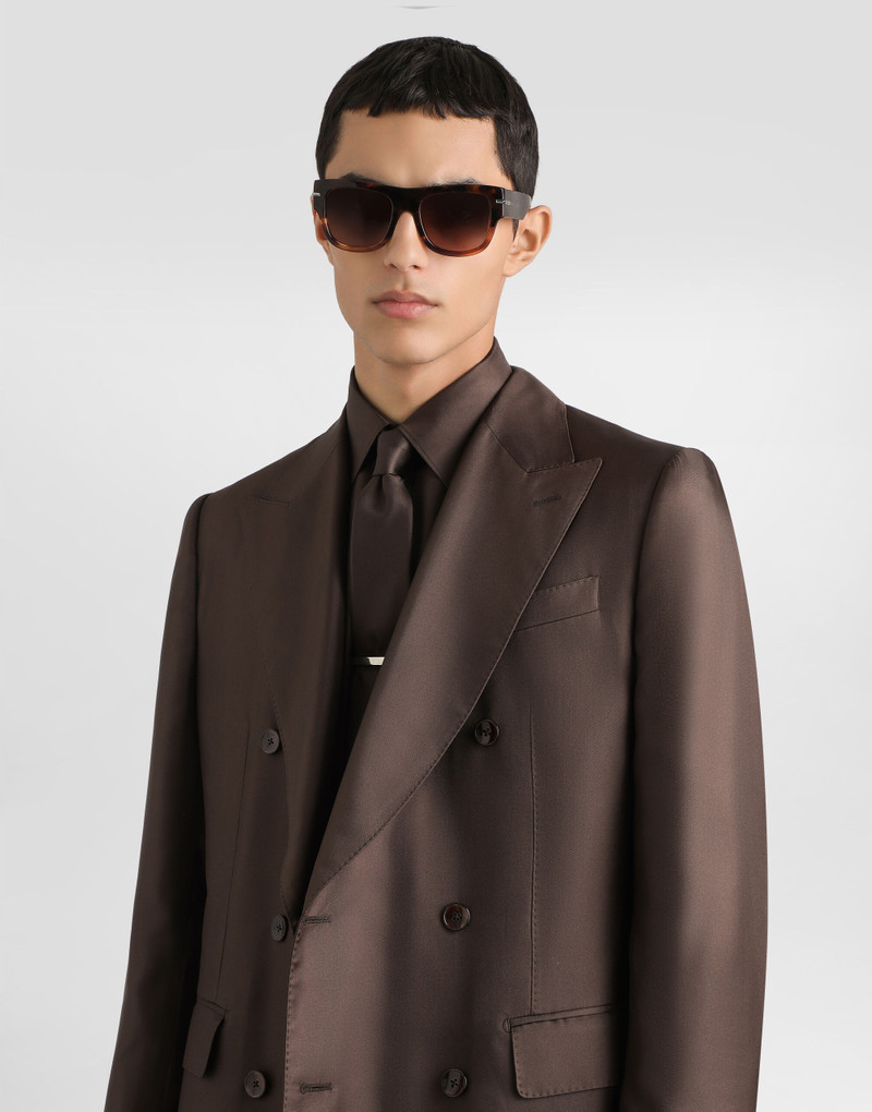Sicilia light double-breasted silk twill jacket 4