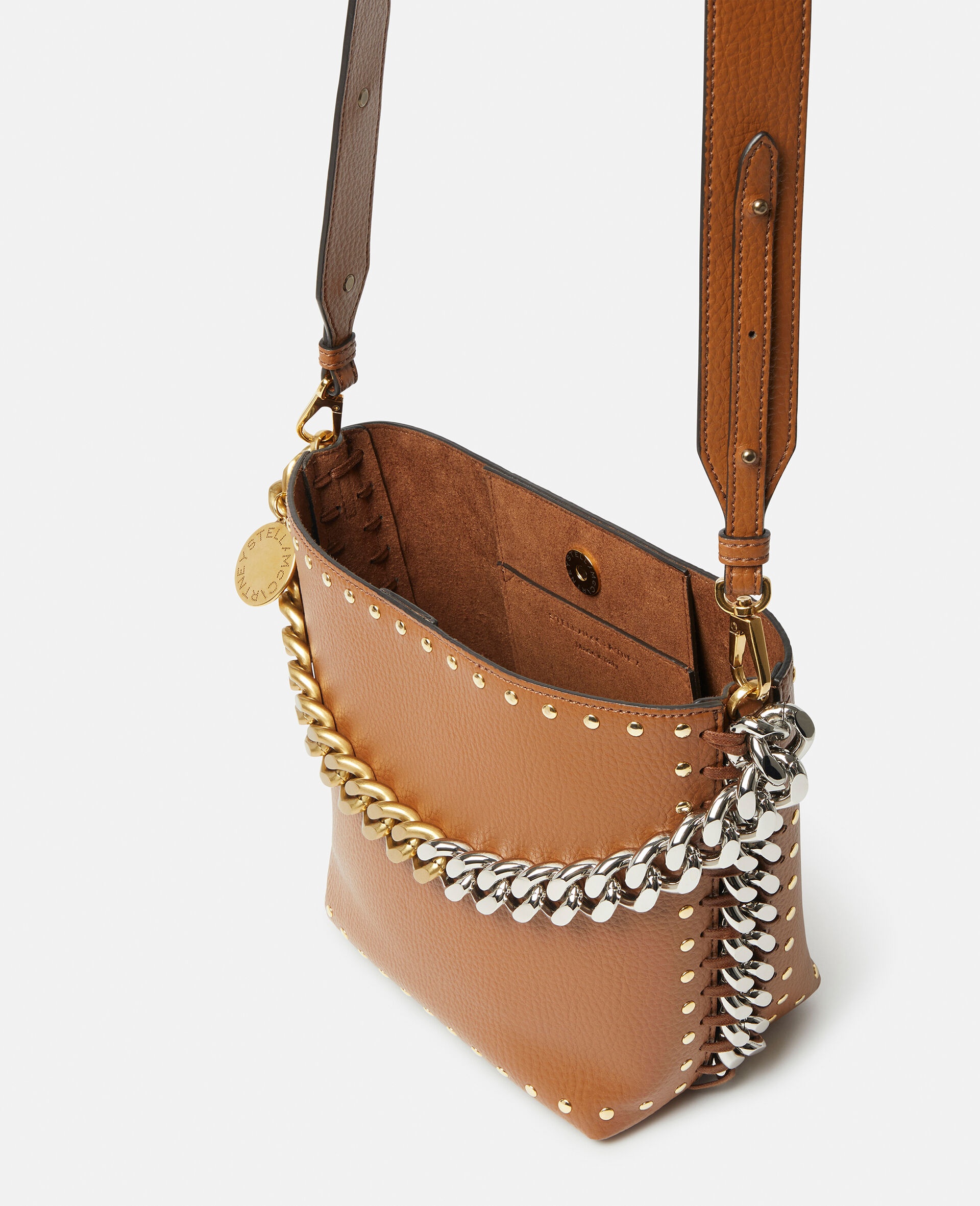 Frayme Studded Grainy Alter Mat Bucket Bag - 3