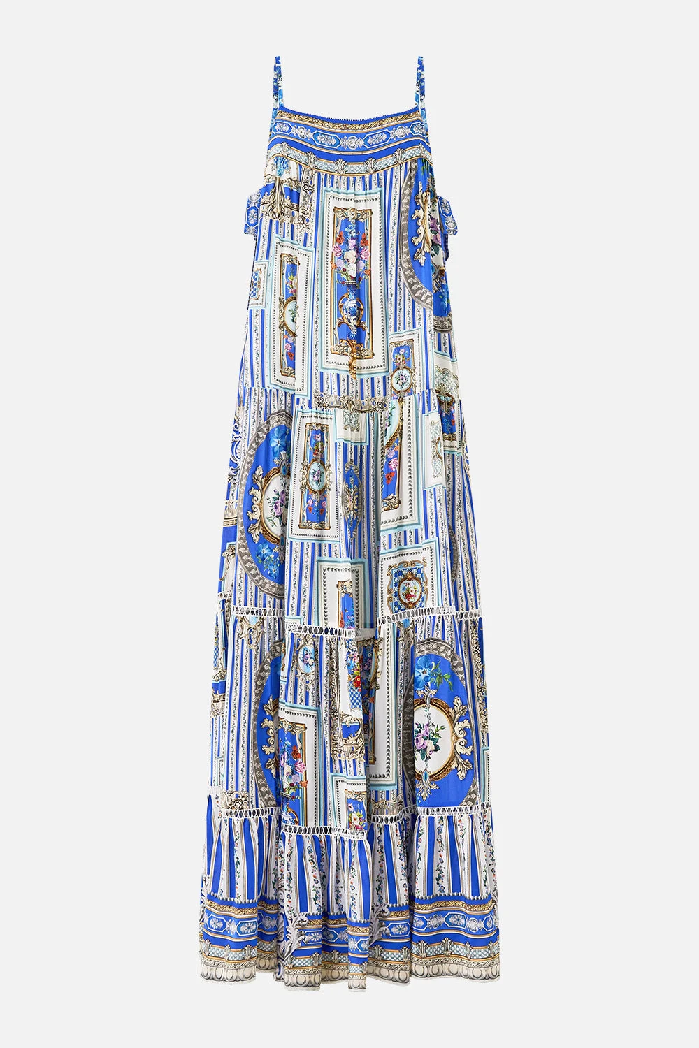LONG TIERED DRESS WITH BOW TIES - 1