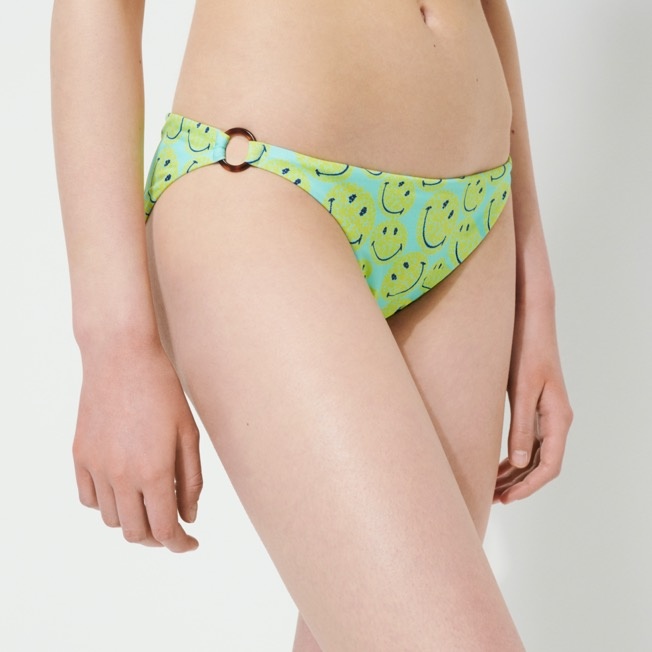 Women Bikini Bottom Midi Brief Turtles Smiley - Vilebrequin x Smiley® - 6