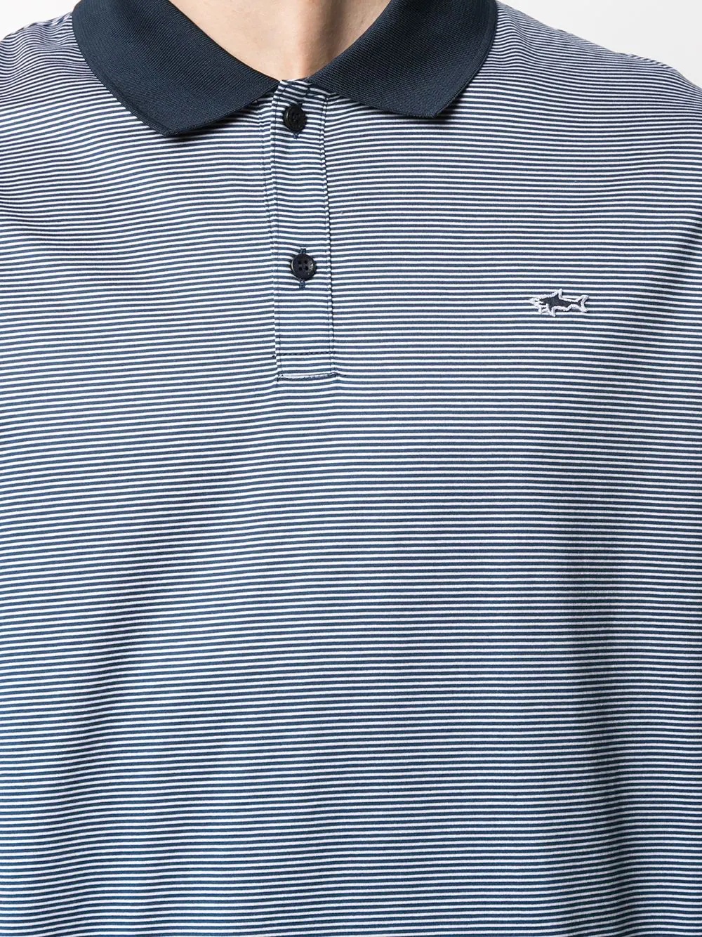 logo-patch stripe-print polo shirt - 5