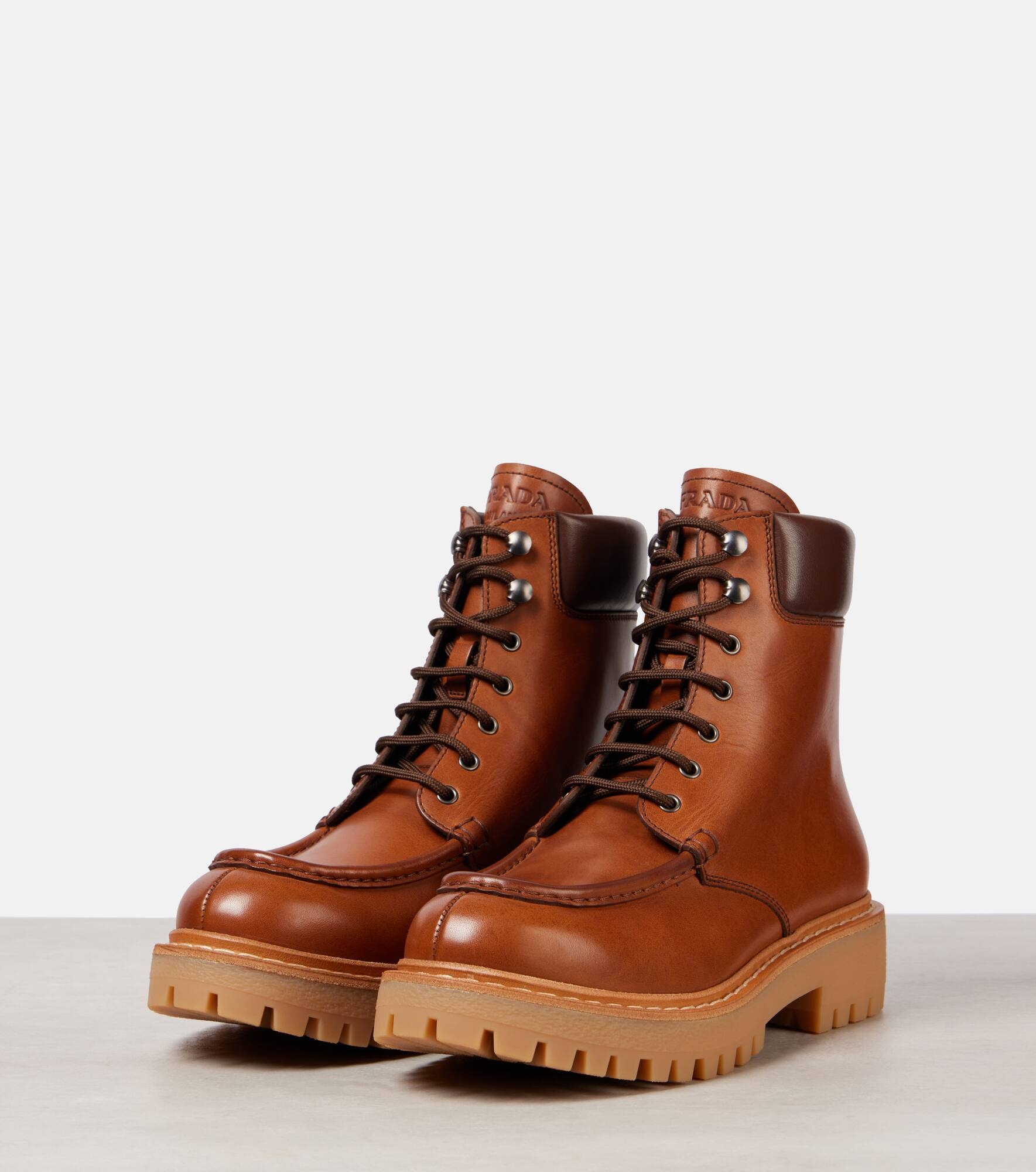 Leather combat boots - 4