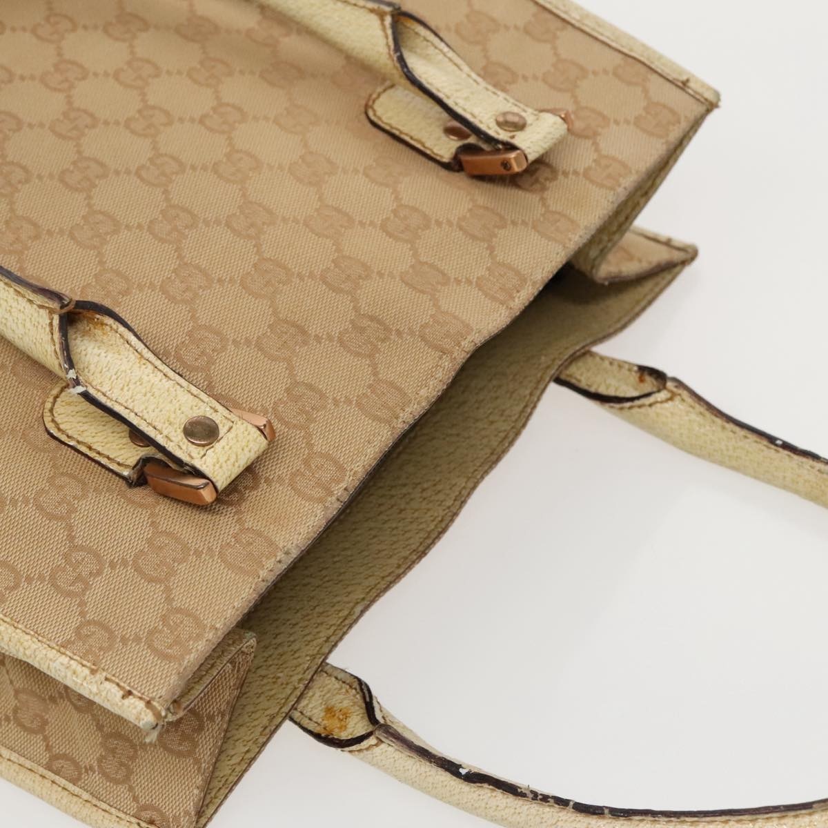 GUCCI GG Canvas Tote Bag Beige Gold - 6