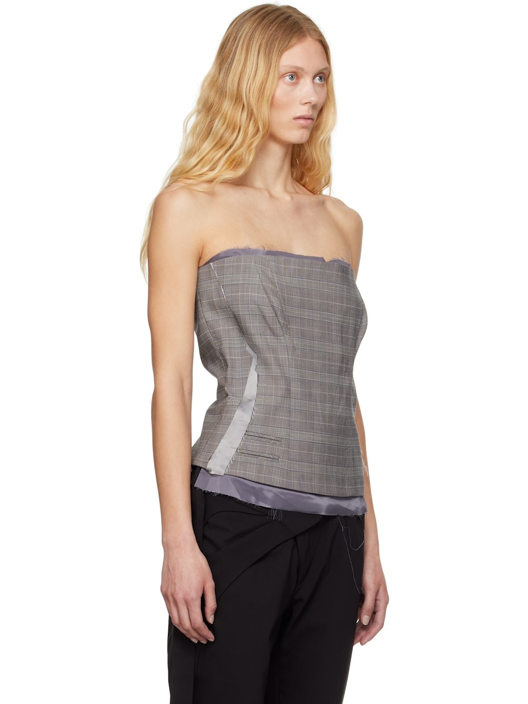 Gray Suit Corsage Top - 2