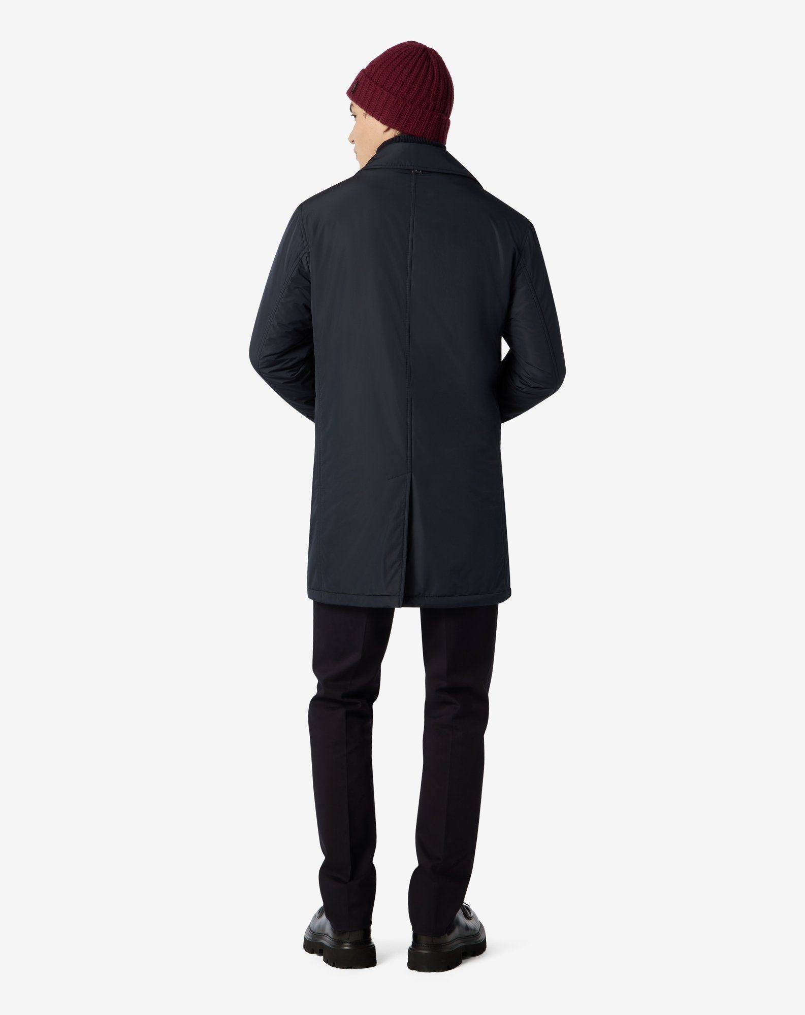 Blue technical fabric trench coat with vest - 3