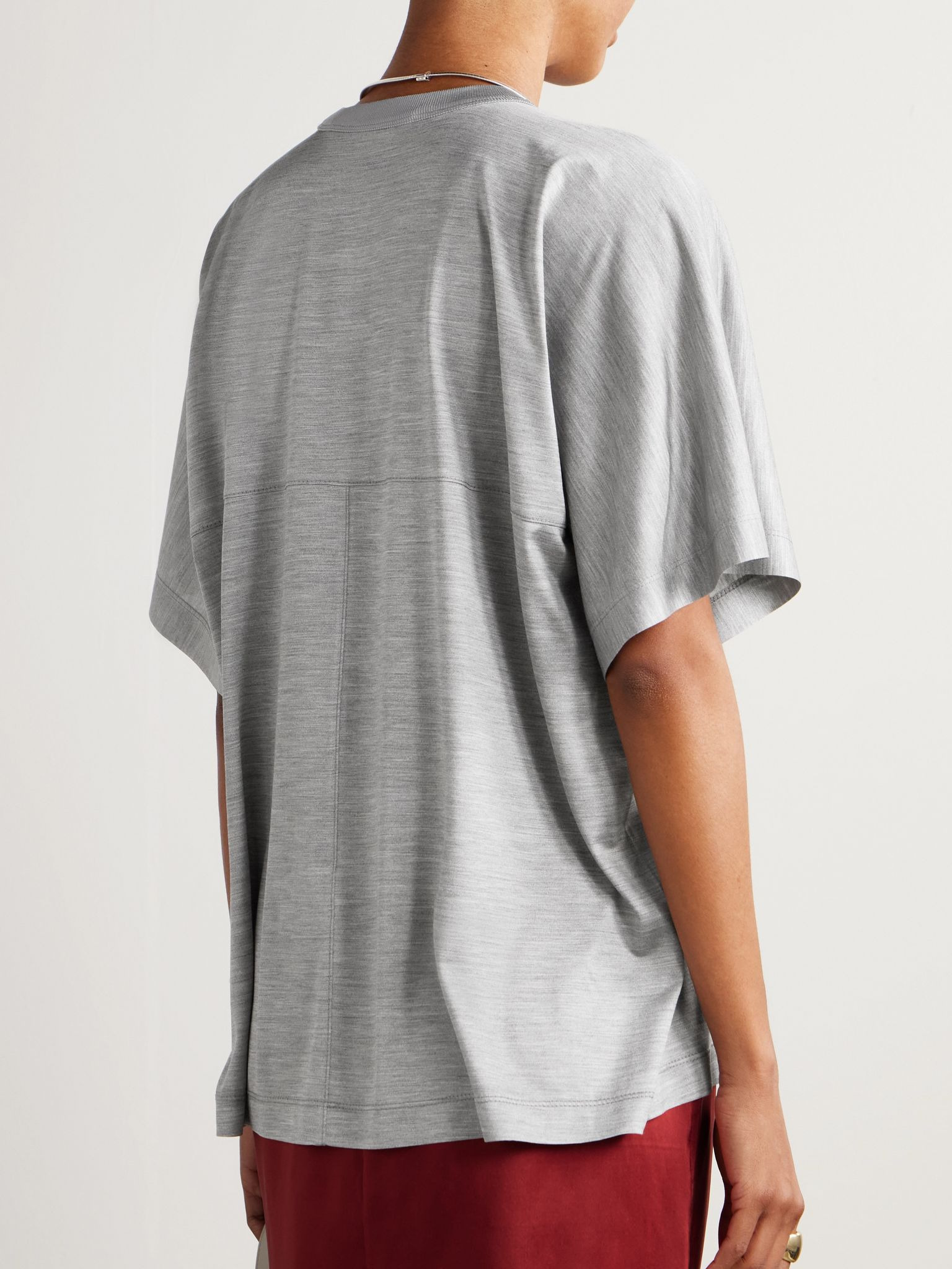 Silk-jersey T-shirt Gray - 4