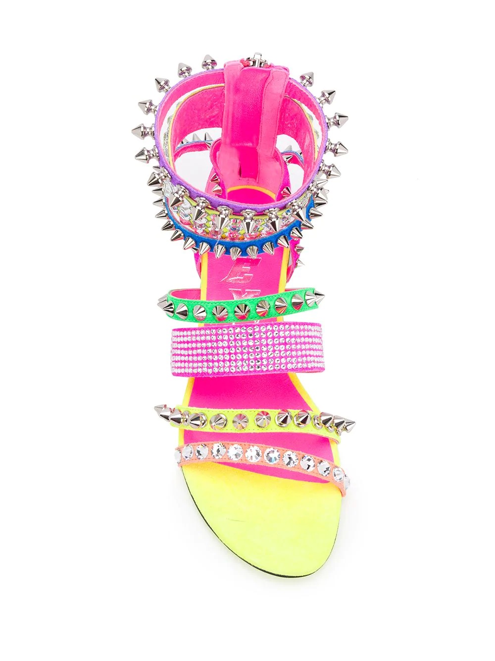 studded colour-block sandals - 4