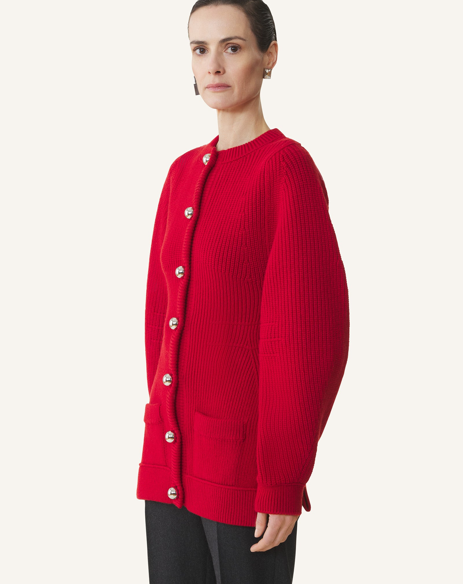 WOOL RIBBED CARDIGAN - 3