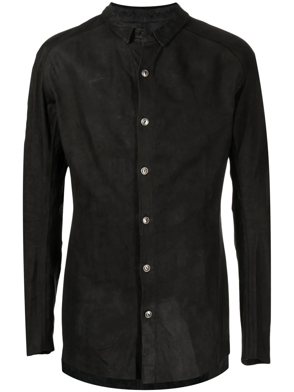 suede long-sleeve shirt - 1