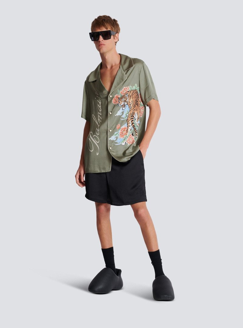 Balmain PB Signature satin shorts outlook