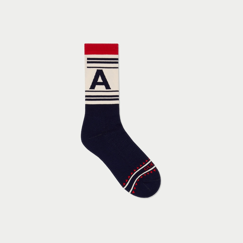 Gucci HA HA HA striped cotton socks 1