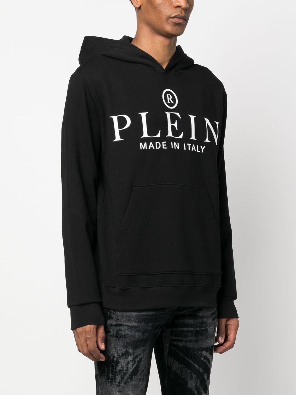 logo-print cotton hoodie - 3