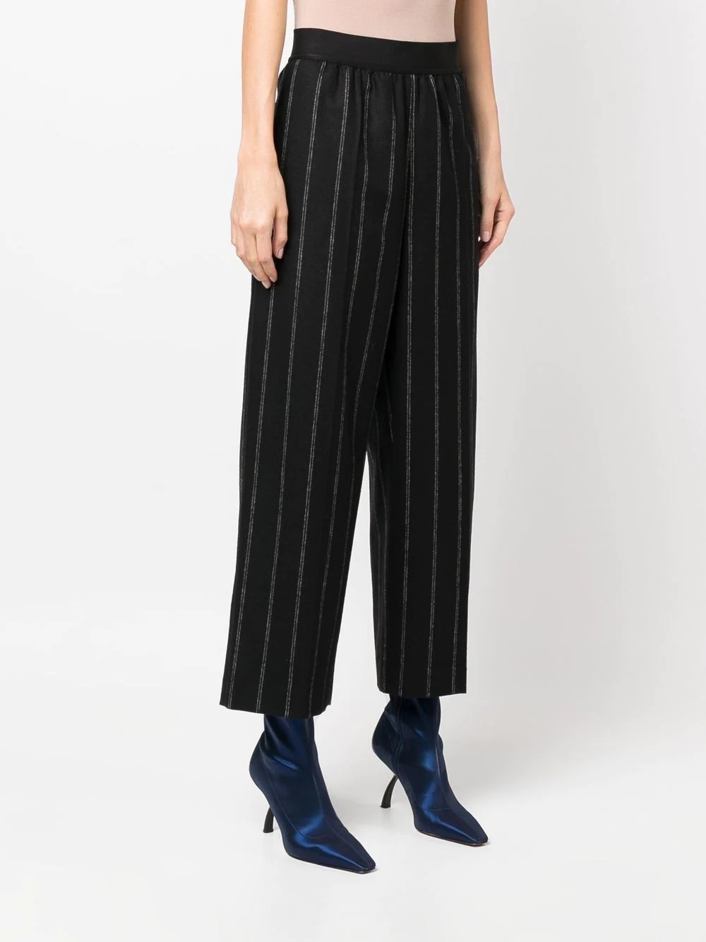 stitch detailing cropped trousers - 3