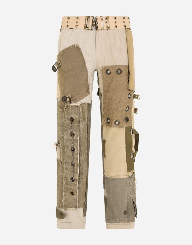 Cargo pants with vintage appliqués - 3