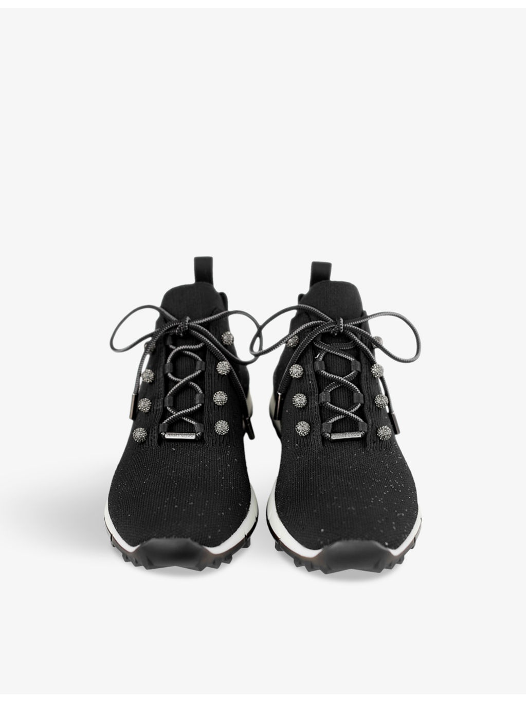 Veles faux sequin-embellished low-top knitted trainers - 2