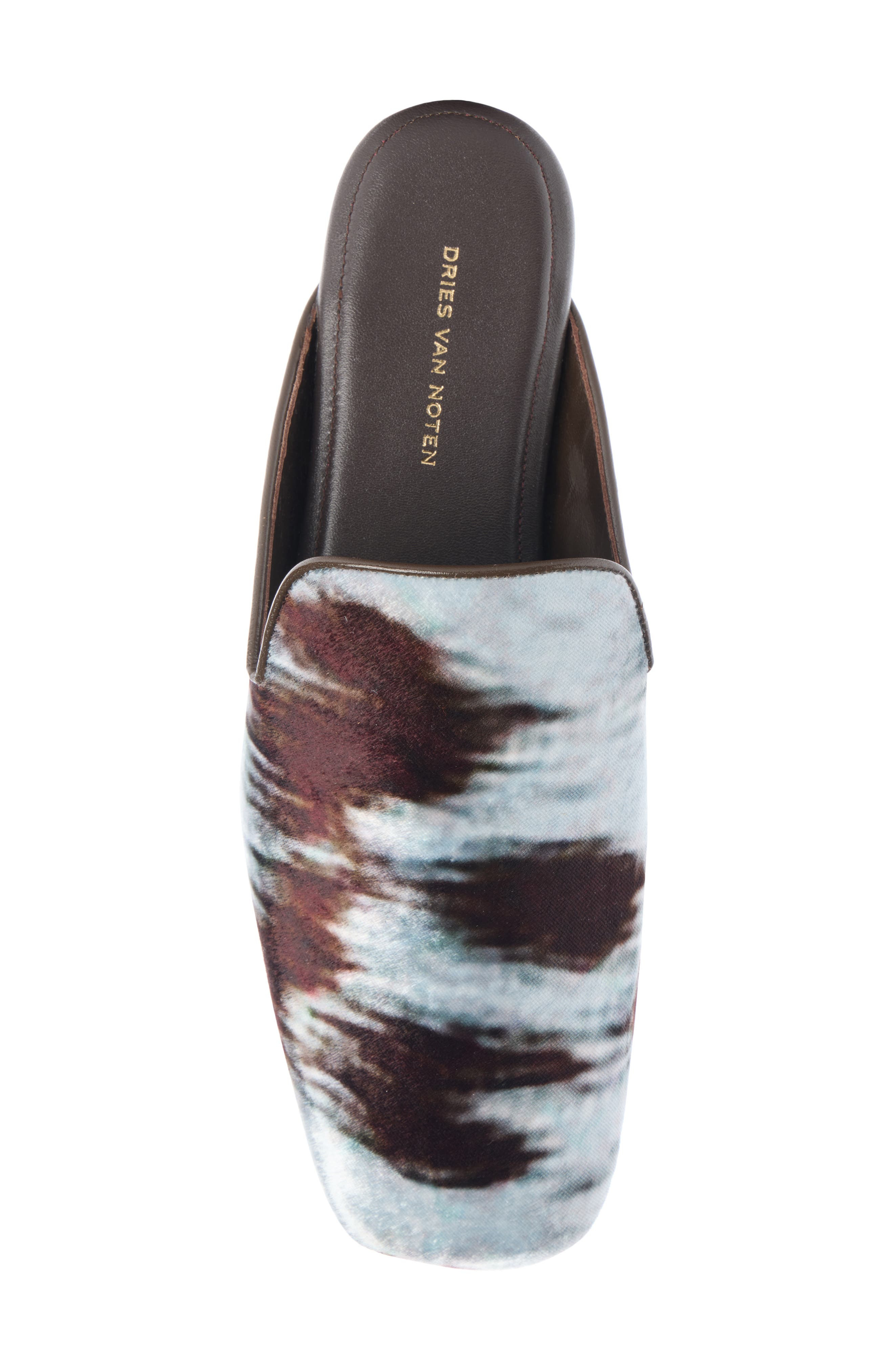 Dries Van Noten Square Toe Velvet Mule in Brown at Nordstrom - 4