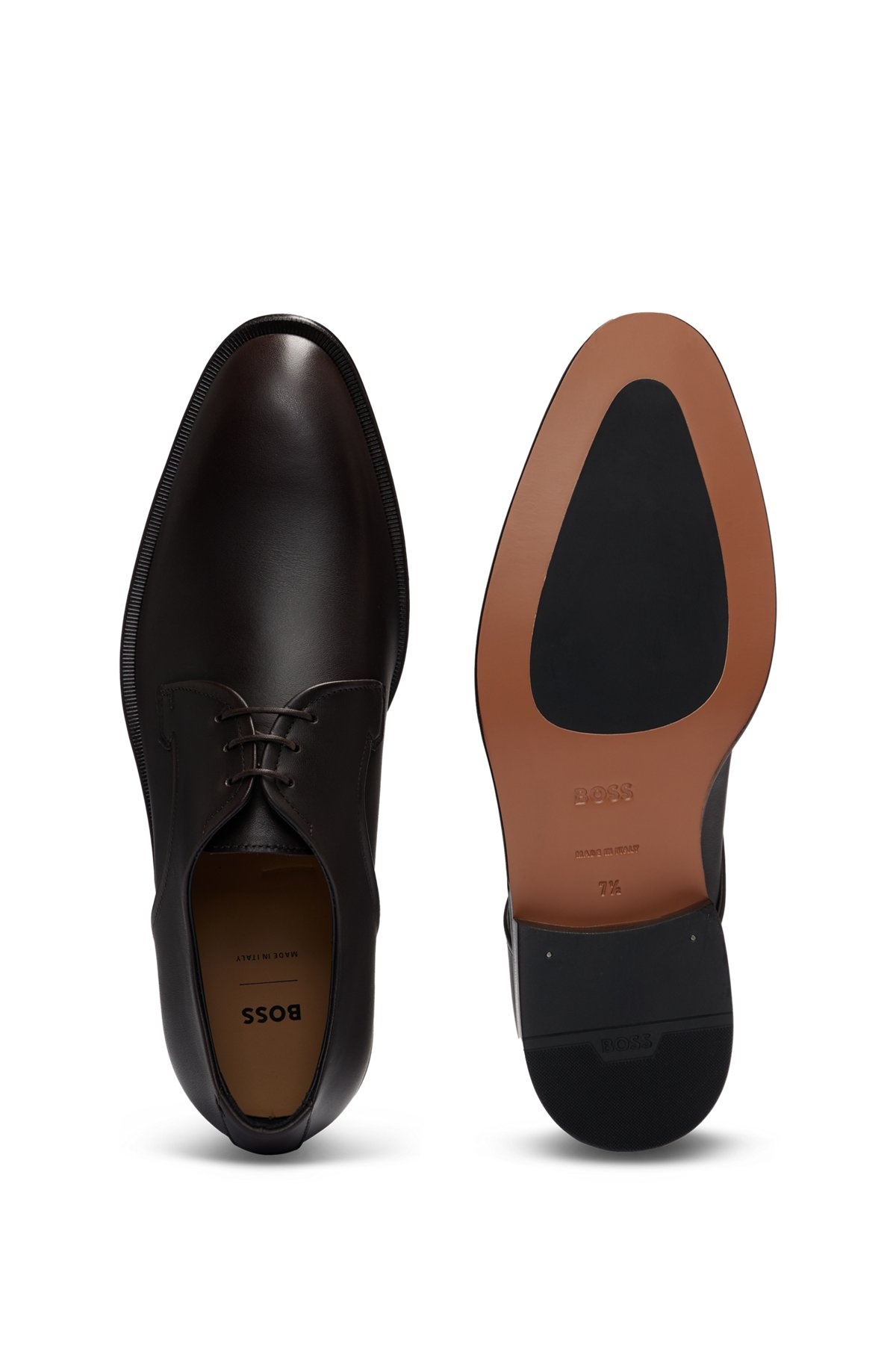 ITALIAN-MADE DERBY SHOES IN LEATHER - 4