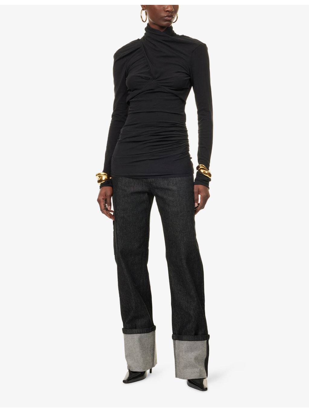 Gres Twisted Stretch-Cotton Top - 2