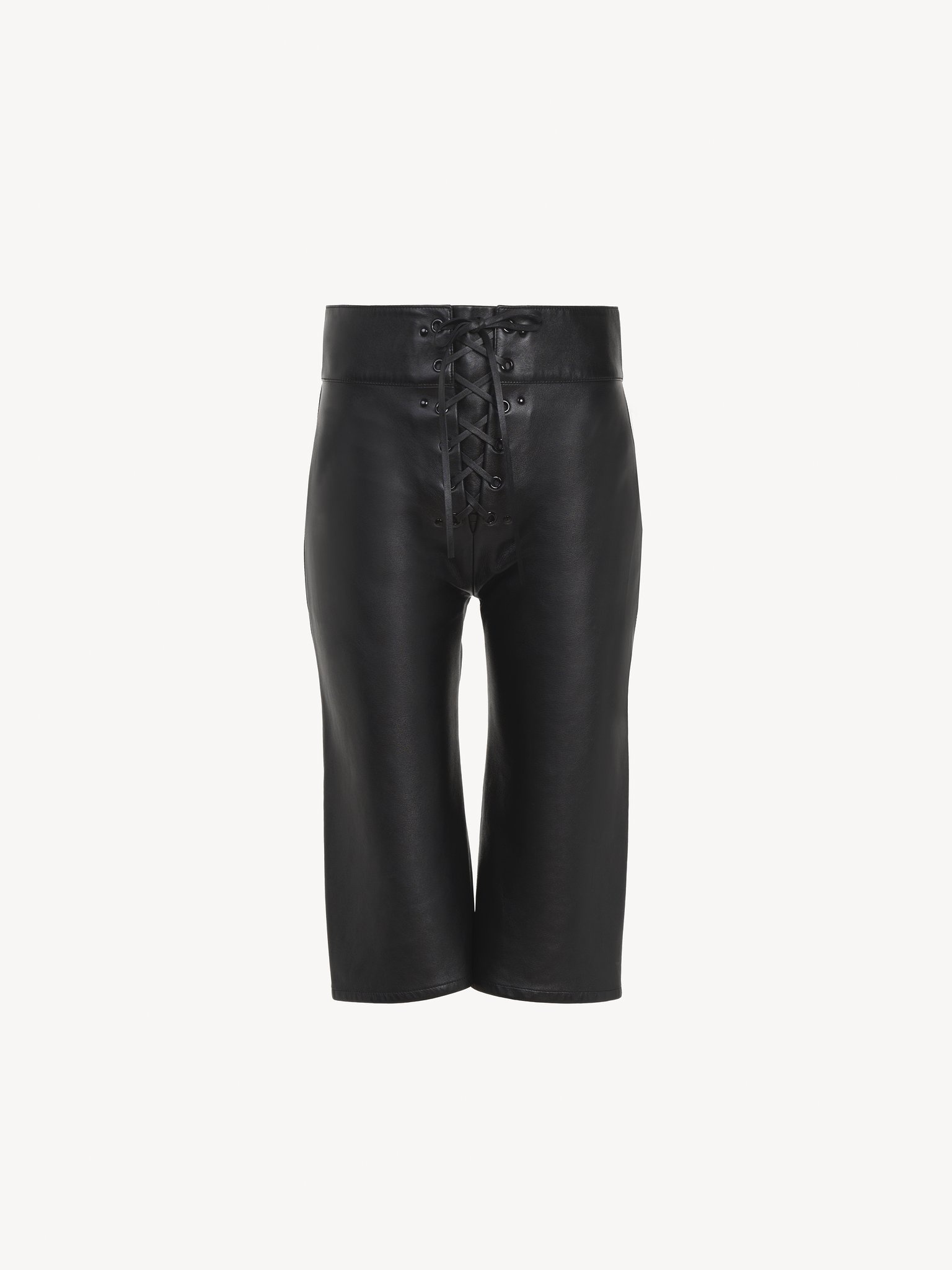 LACE-UP CAPRI PANTS IN LEATHER - 2