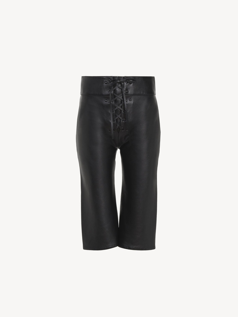Chloé LACE-UP CAPRI PANTS IN LEATHER outlook