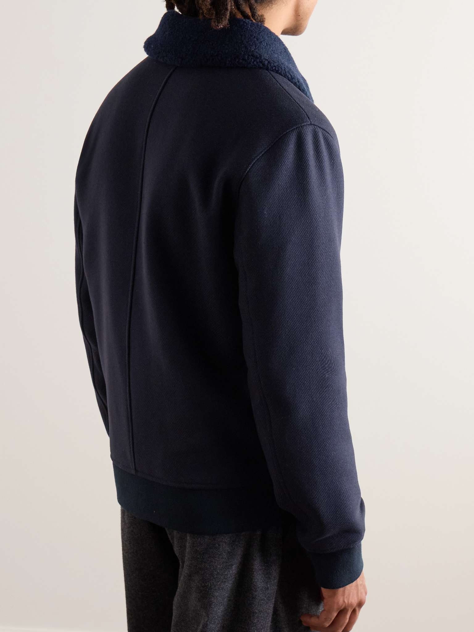 A.P.C. New Ben Shearling-Trimmed Wool-Blend Blouson Jacket