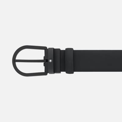 Montblanc Horseshoe buckle black 35 mm leather belt outlook