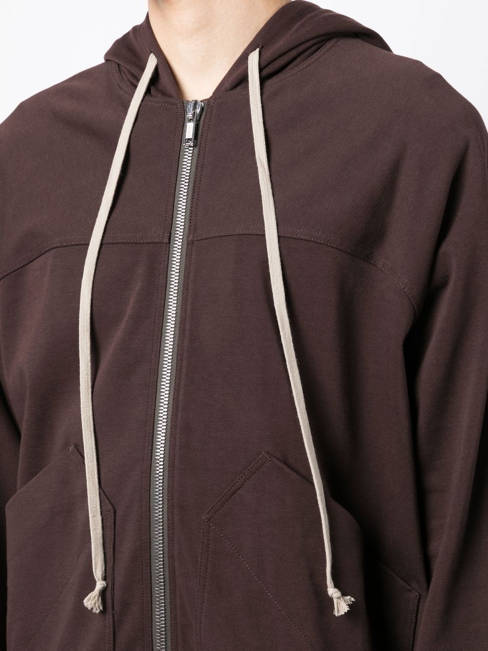 drawstring-hood zip-fastening hoodie - 5