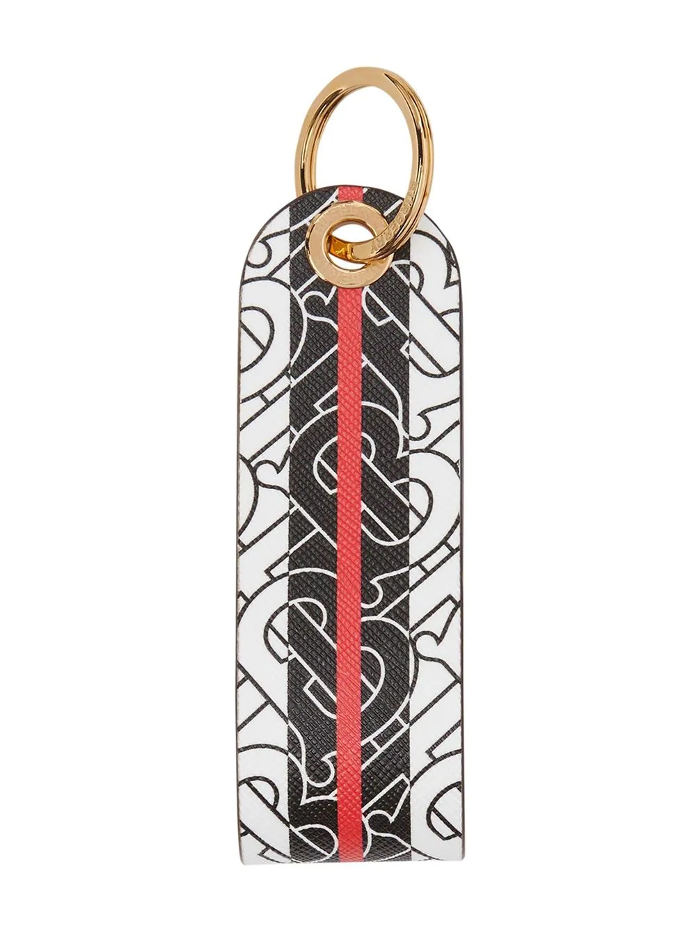 Monogram stripe key ring - 1