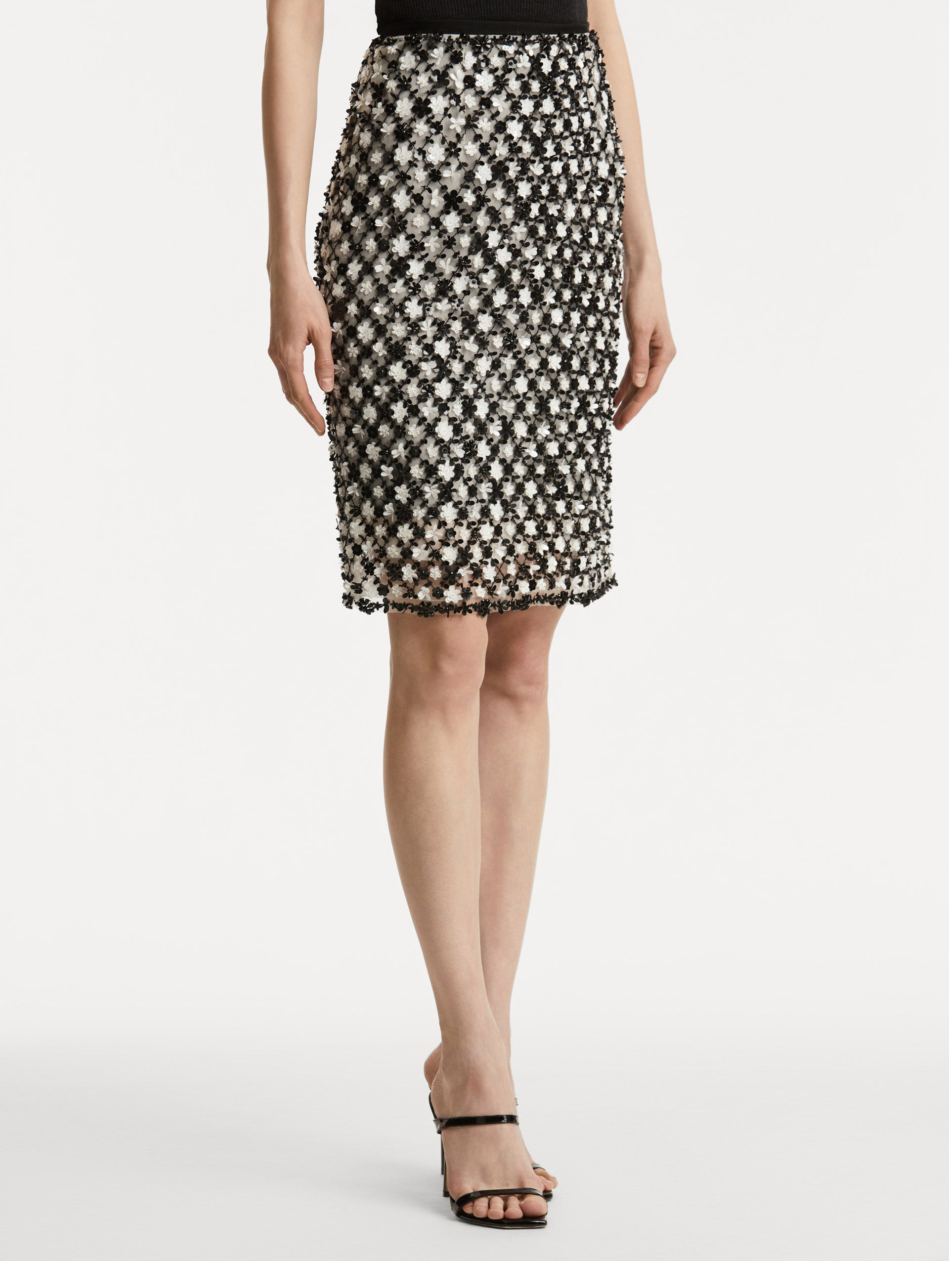 SEQUIN FLORET EMBROIDERED SKIRT - 5