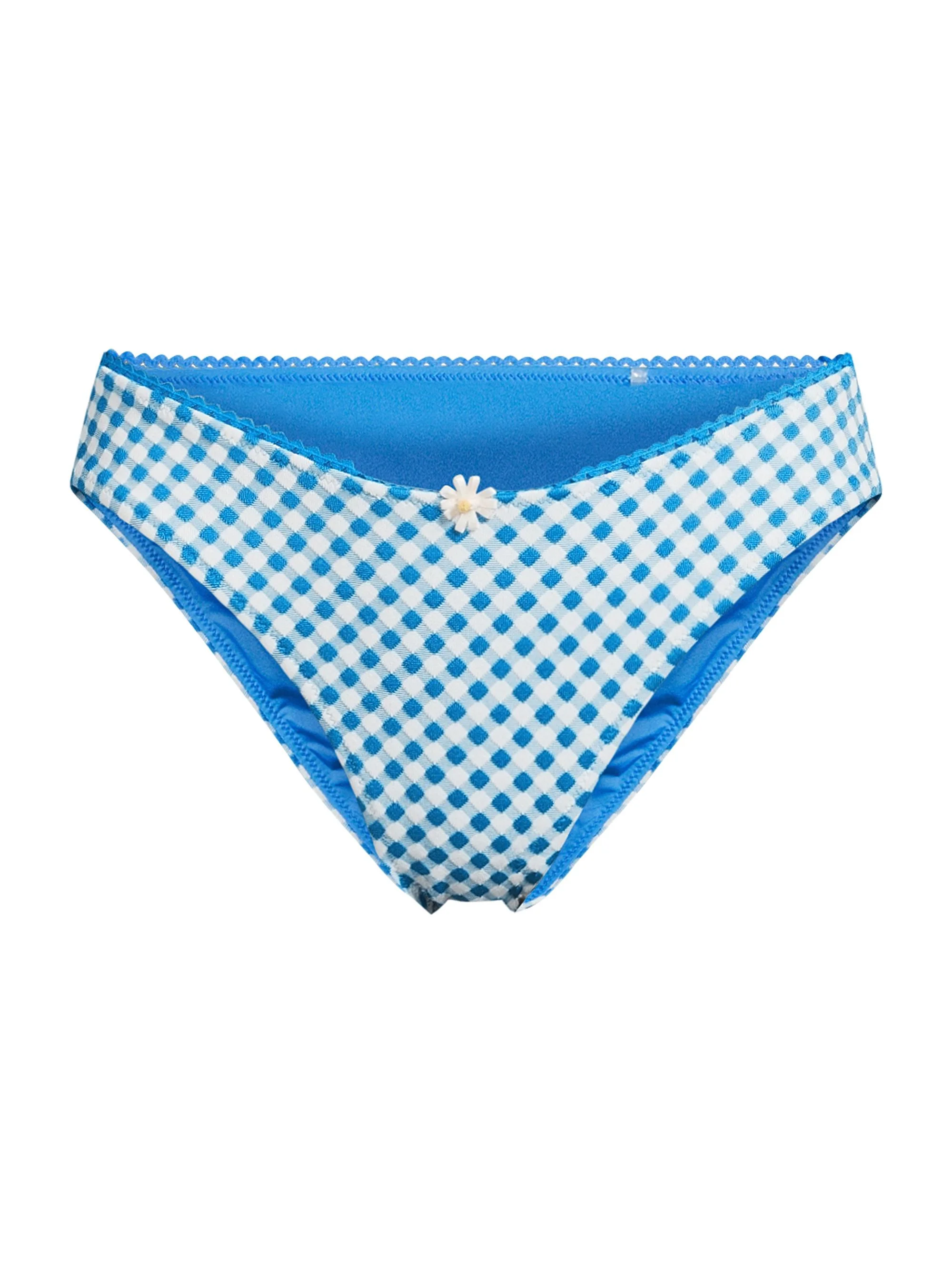 Women's The Daphne Gingham Bikini Bottom - Cosmic Blue Gingham - 1