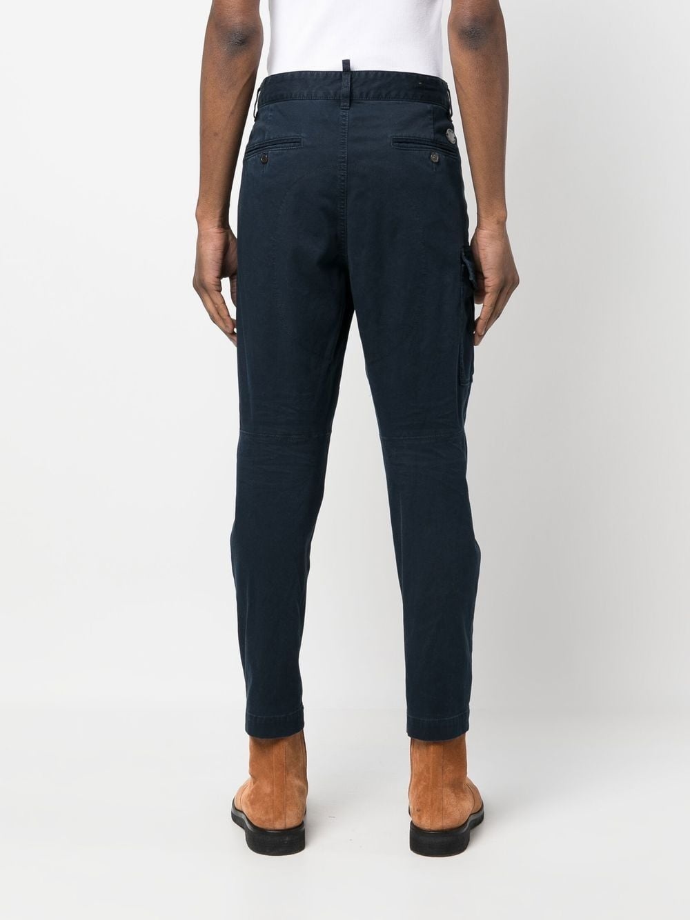 slim-cut cargo trousers - 4
