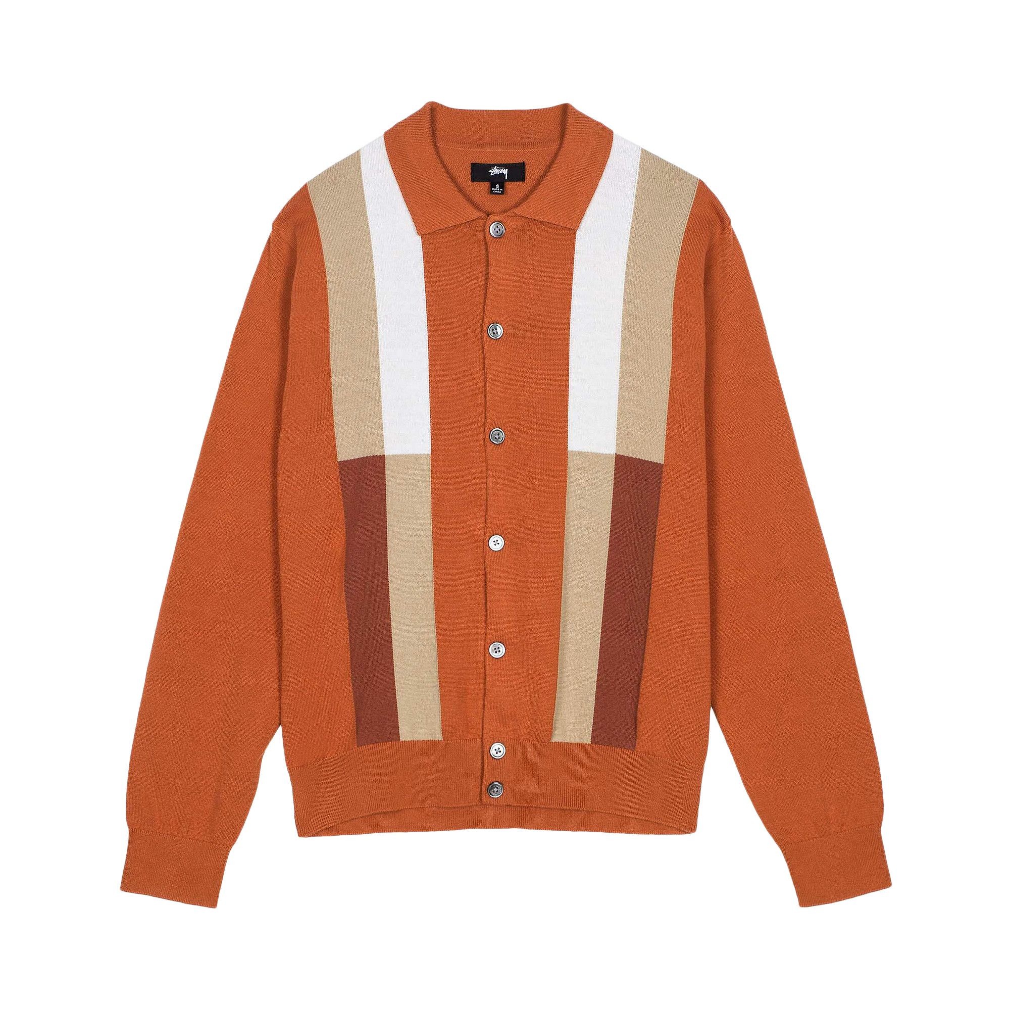 Stussy Color Block Sweater 'Burnt Orange' - 1