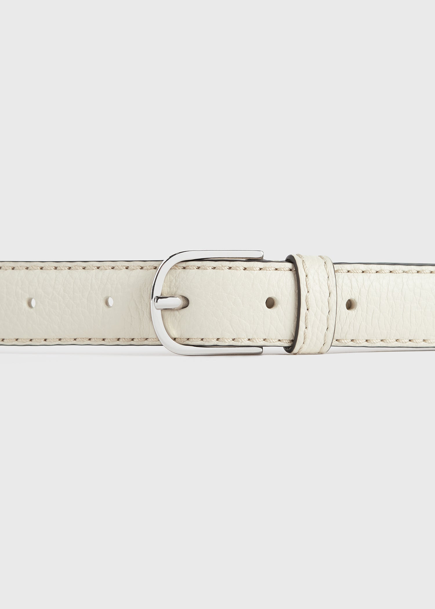 Slim trouser leather belt milk grain - 3