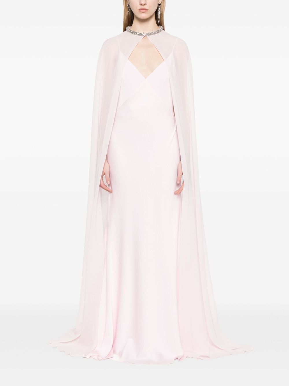 cape-detail gown - 2