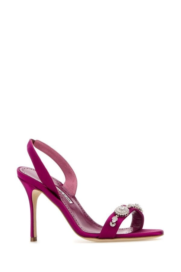 Fuchsia satin Lamisan sandals - 2