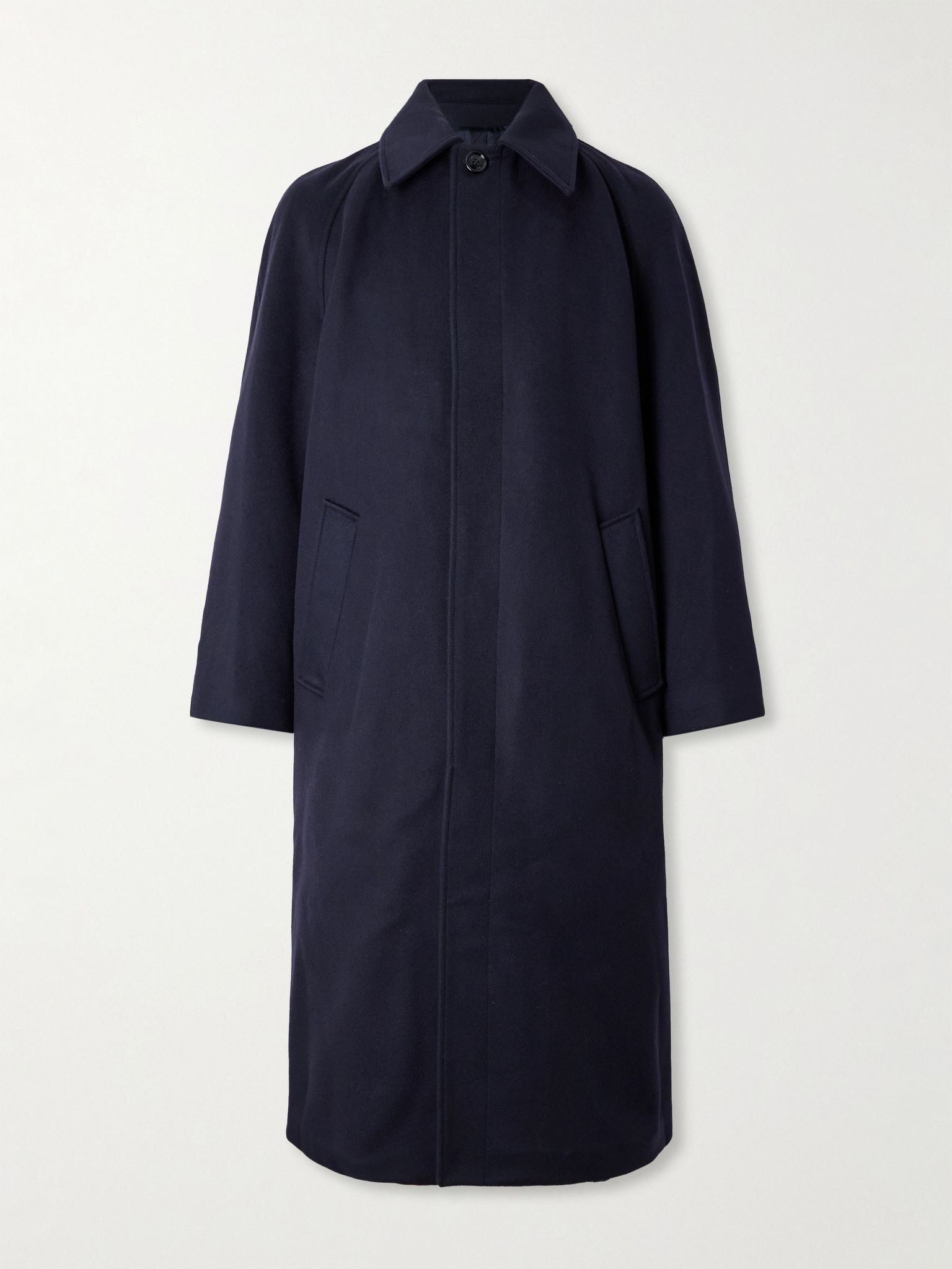 Oversized Wool and Cashmere-Blend Coat Navy - 1