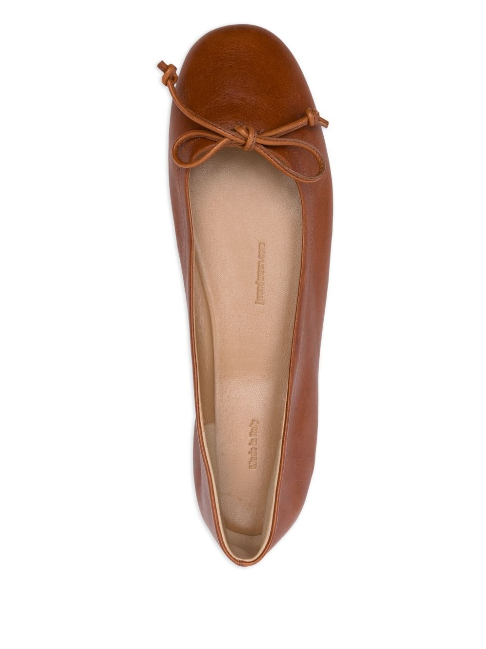 round-toe leather ballerina shoes - 4