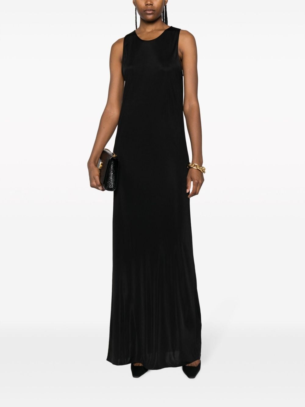 sleeveless high-shine jersey dress - 2