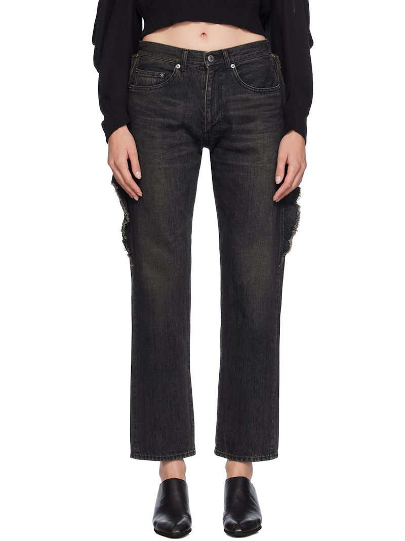 Black Frayed Edge Jeans 1