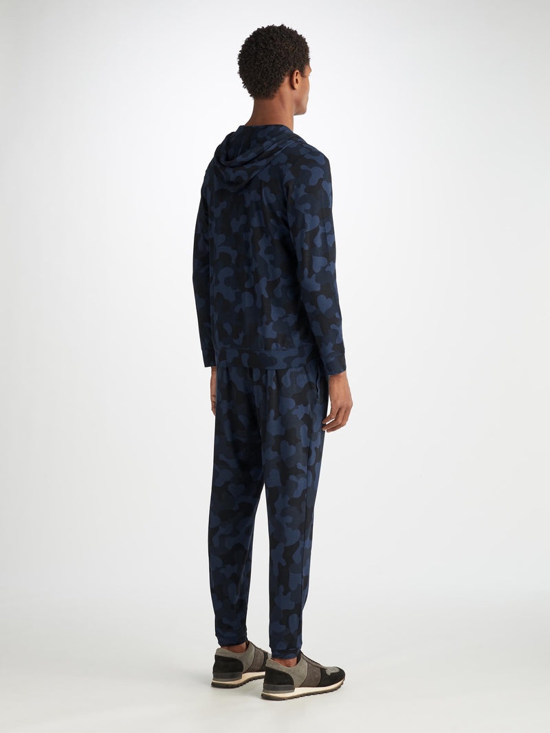 Men's Hoodie London 11 Micro Modal Navy - 4
