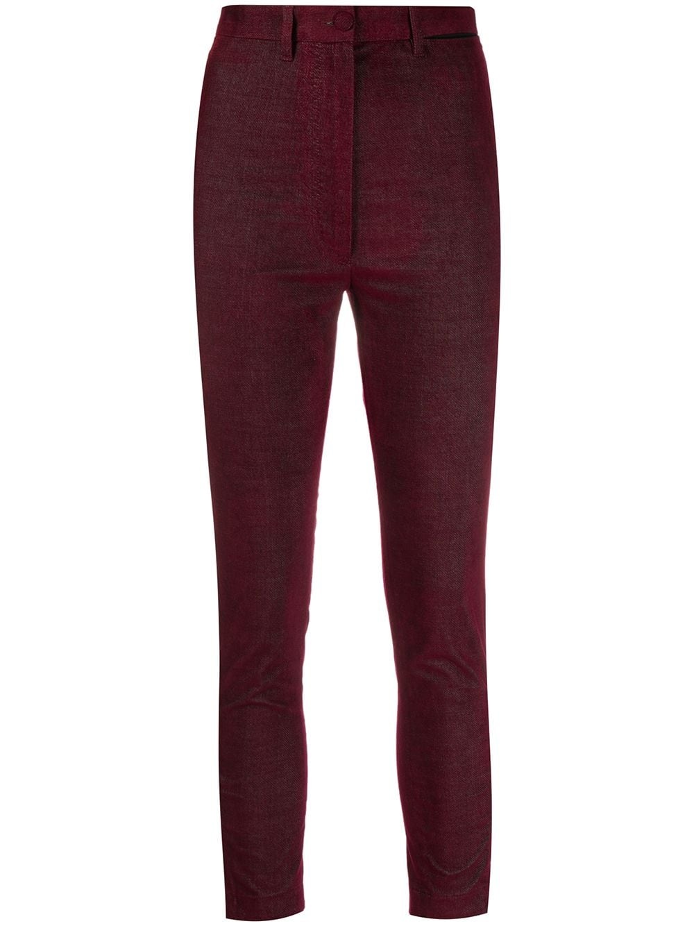 cropped stretch-fit trousers - 1