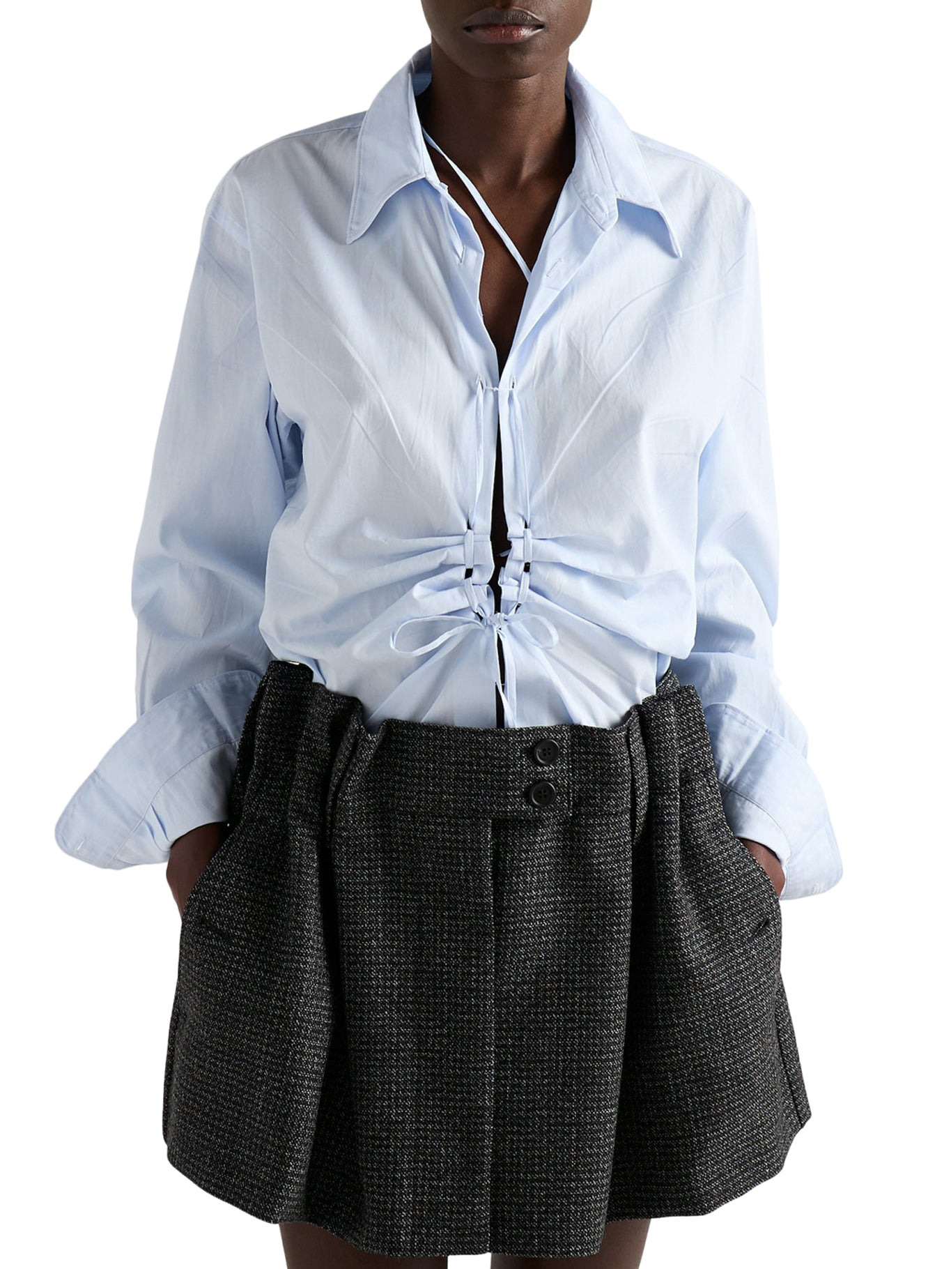 VICHY PATTERN MOULINÉ WOOL MINI SKIRT - 3