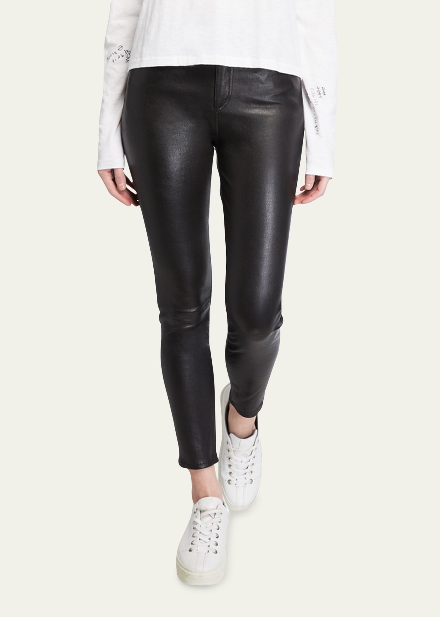 Nina Leather High-Rise Pants - 4
