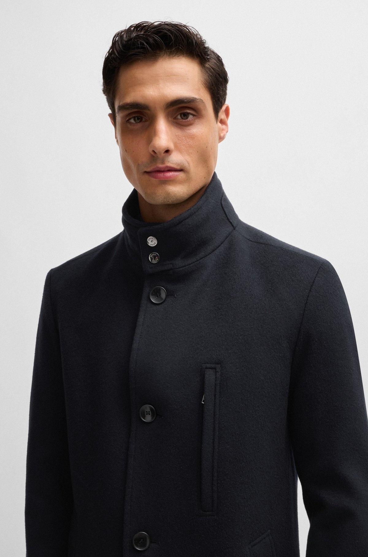 SLIM-FIT COAT IN WOOL AND CASHMERE - 3