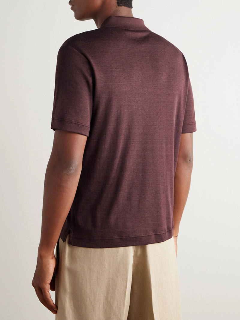 Valpiana Silk and Cotton-Blend Polo Shirt 3
