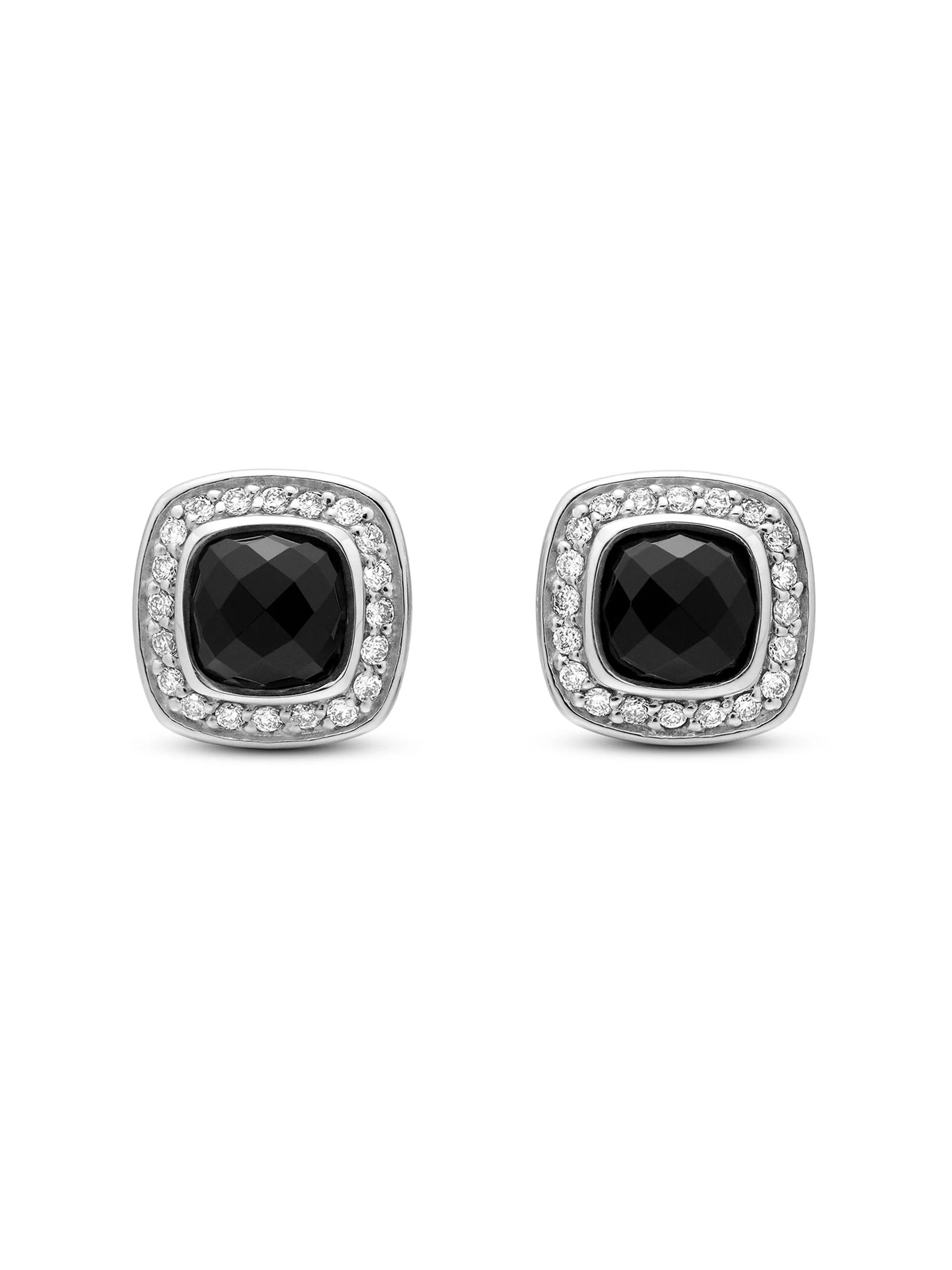 Women's Petite Albion Stud Earrings in Sterling Silver - Black Onyx - 1