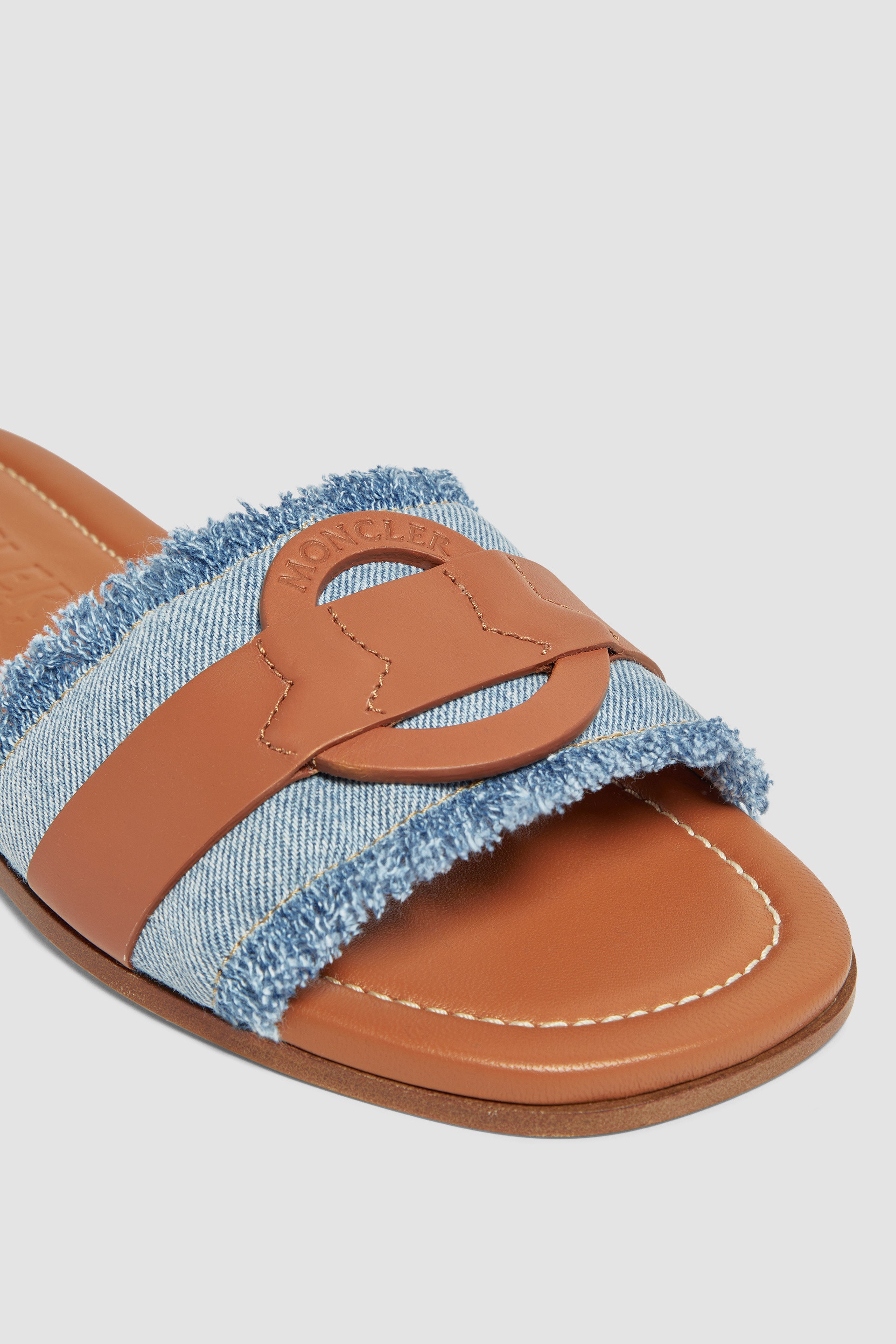 Bell Denim & Leather Slides - 2