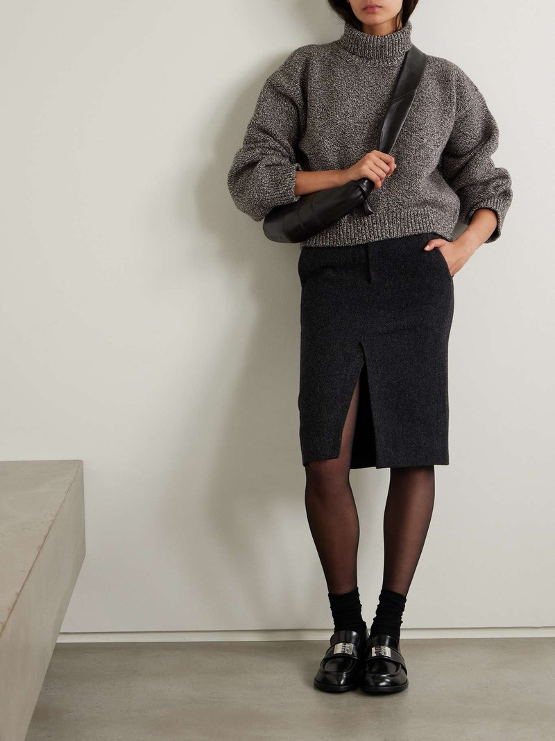 &DAUGHTER Caragh oversized cropped wool sweater Brown outlook