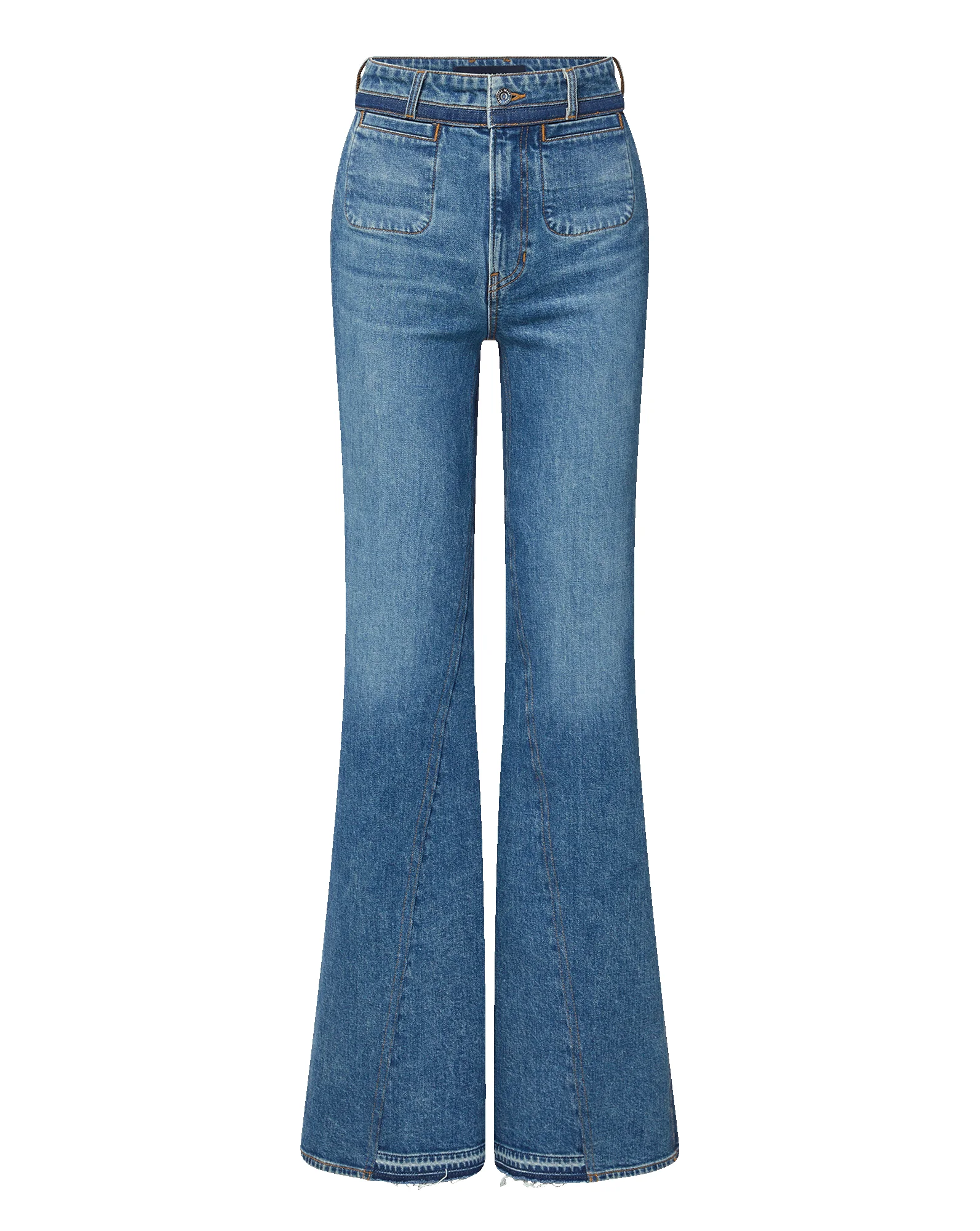 CROSBIE COLOR-BLOCK SLIM WIDE-LEG JEAN - 1